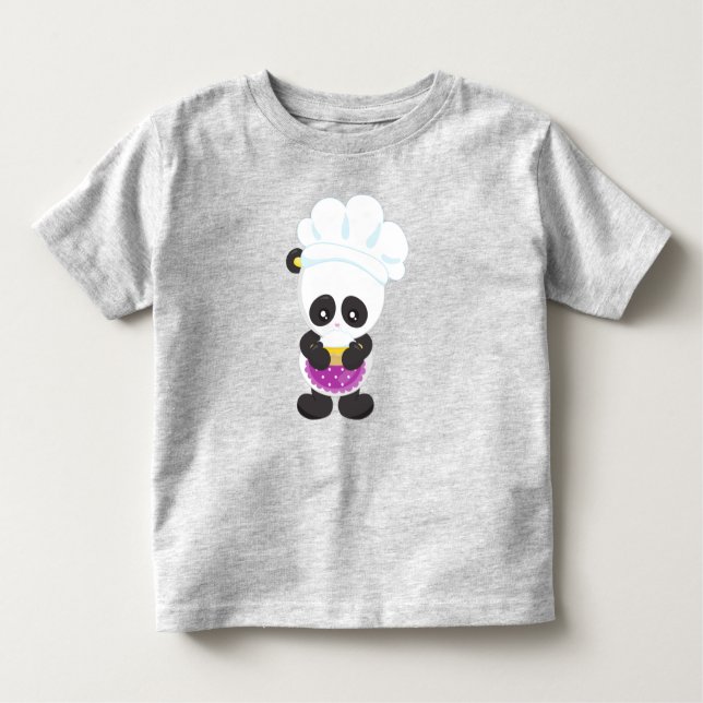 Panda, Panda, Panda med Paj, Apron T Shirt (Framsida)