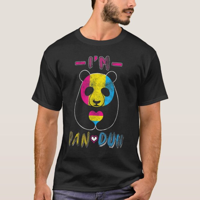 Panda Pansexual Lgbt Gay pride I är Pan Duh T Shirt (Framsida)