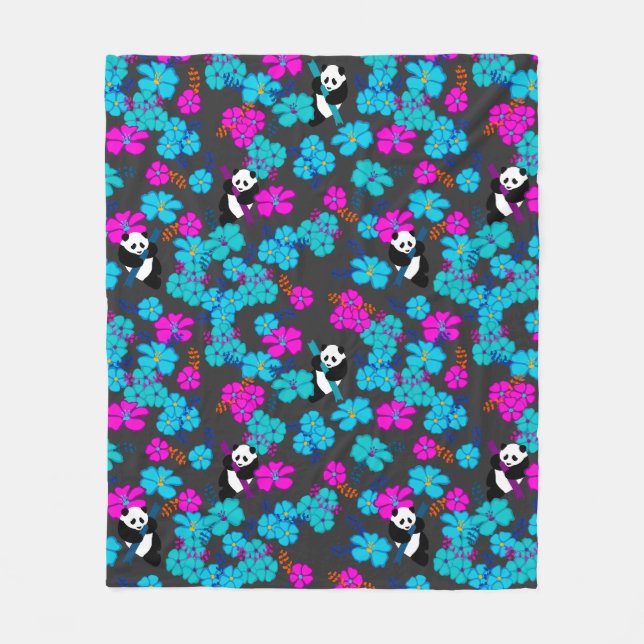 Panda Paradise Bloom Fleecefilt (Framsidan)