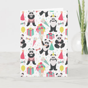 Panda Party - födelsedagen Mönster Kort