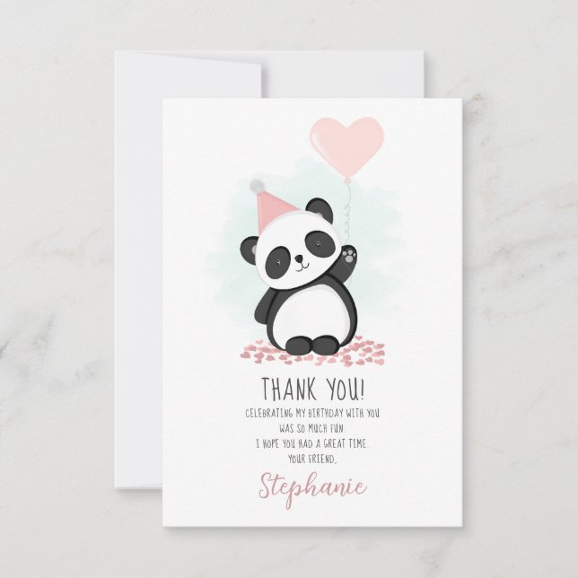 Panda Party Tack Inbjudningar (Framsida)