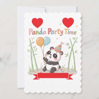 Panda Party Time Inbjudningar