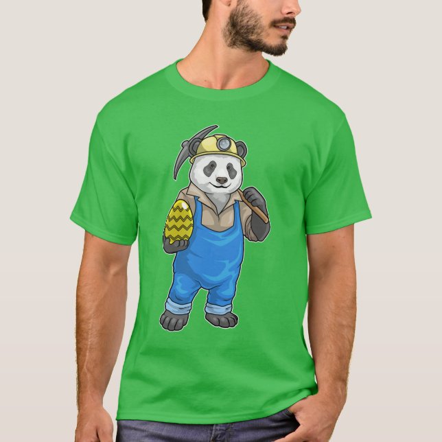 Panda Påsk Mining T Shirt (Framsida)