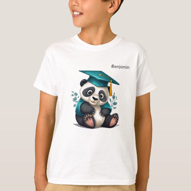 Panda Personlig Kindergarten Student T Shirt (Framsida)