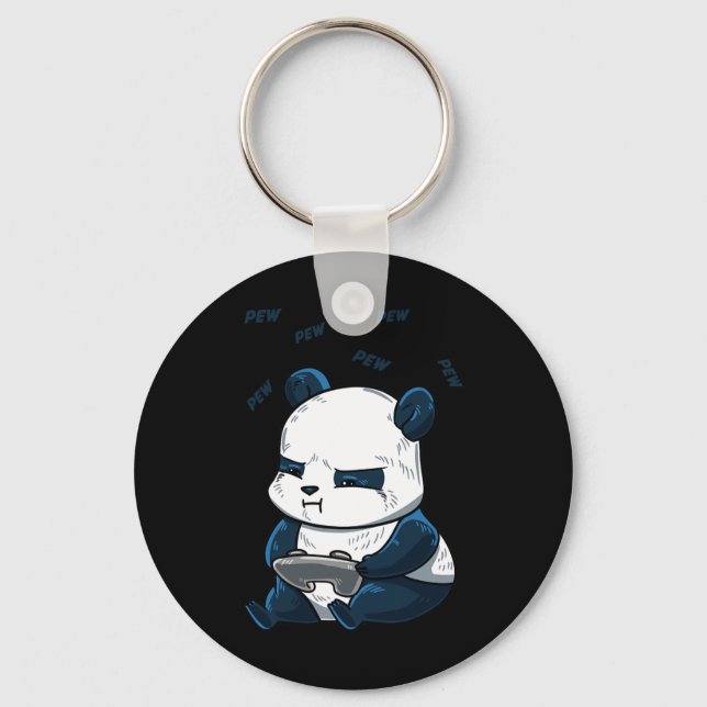 Panda Pew Cute Hob Nyckelring (Framsida)
