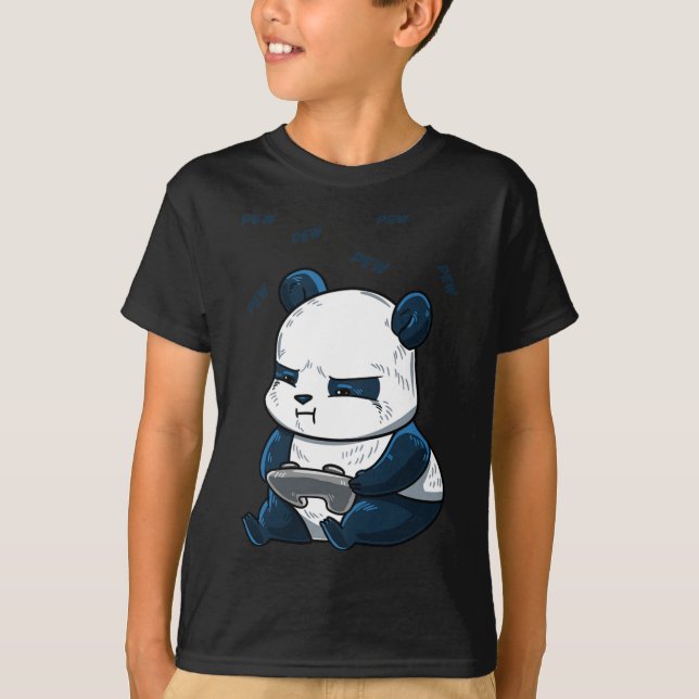 Panda Pew Cute Hob T Shirt (Framsida)
