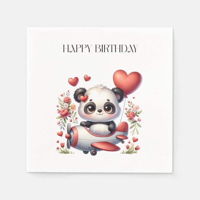 Panda Pilot Födelsedag Pappersservett (Framsidan)