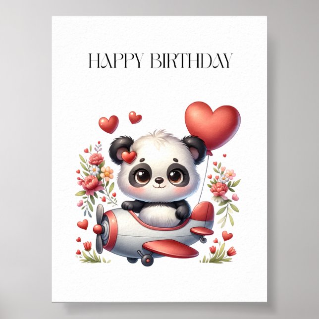 Panda Pilot Födelsedag Poster (Framsidan)