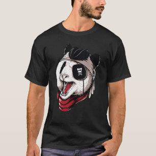 Panda Pirat Jolly Roger Flagga Skull för älskare C T Shirt