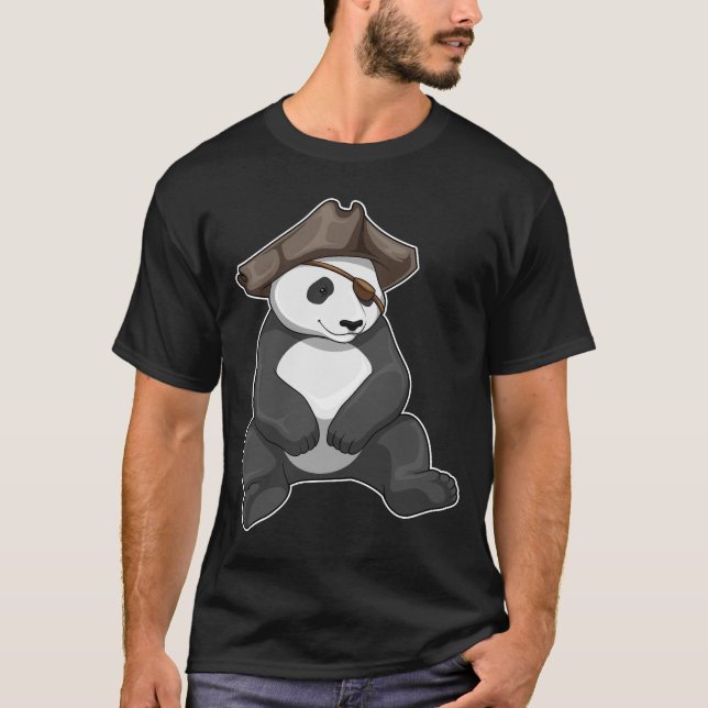 Panda Pirat Pirat hat T Shirt (Framsida)
