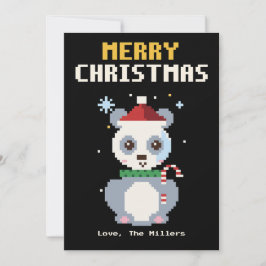 Panda Pixel Art Julkort