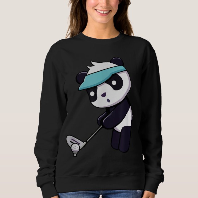 Panda Platt Golf Funny Animal Golfer Panda Bear T Shirt (Framsida)