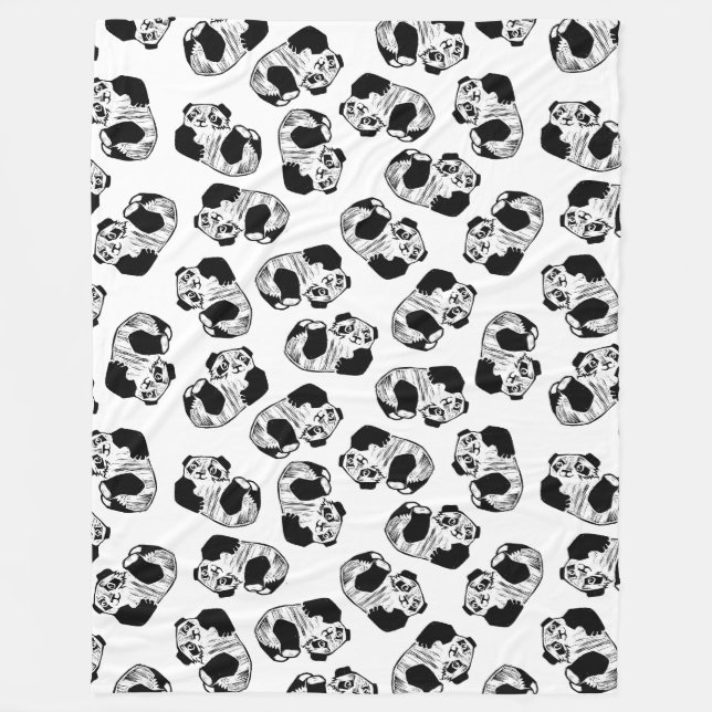 Panda Play Fleece Blanket, stort (Framsidan)