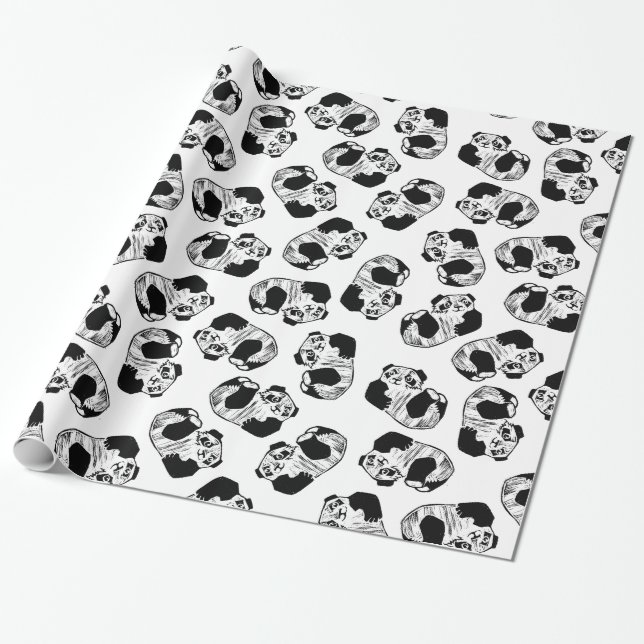 Panda Play Wrapping Papprare, 30 x 6 tum Presentpapper (Utrullad)