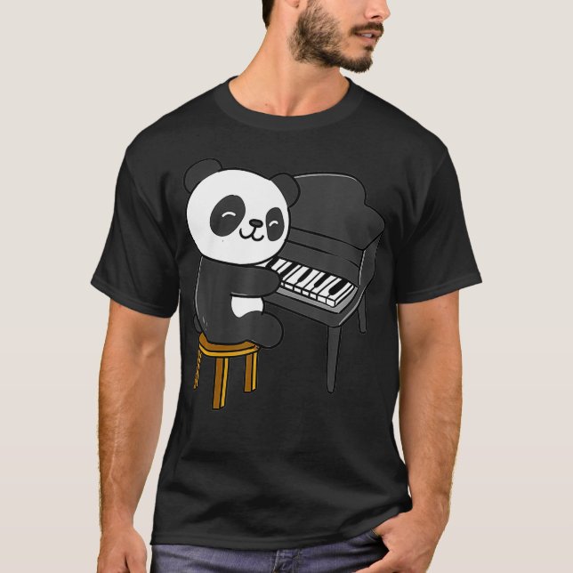 Panda Played Piano T Shirt (Framsida)