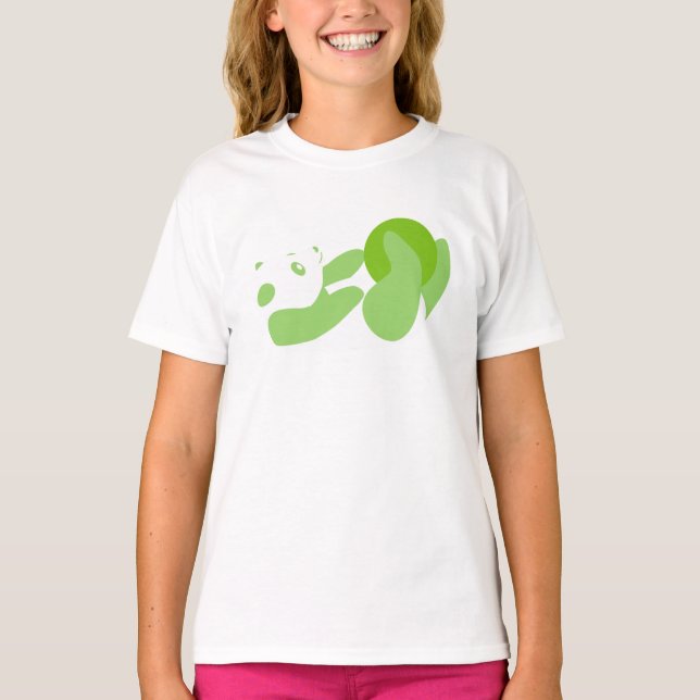 Panda Plouting (Grönt) T-shirt (Framsida)