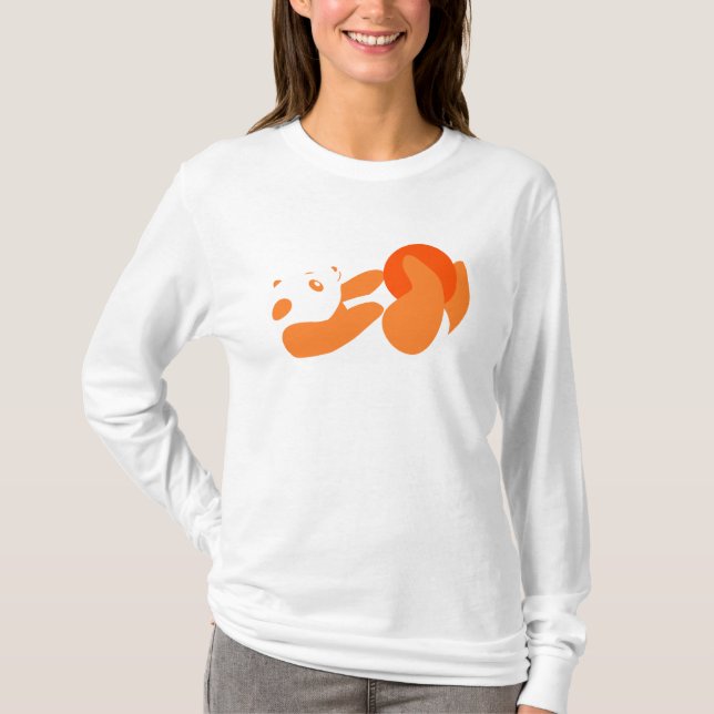 Panda Plouting (Orange) Tee Shirt (Framsida)