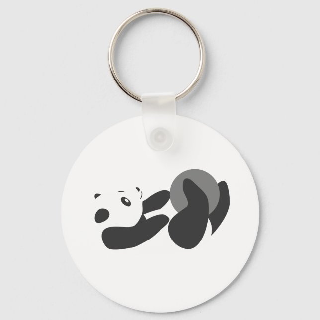 Panda Plouting (svart) Nyckelring (Framsida)
