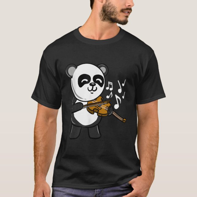 Panda Pluting Violin T Shirt (Framsida)