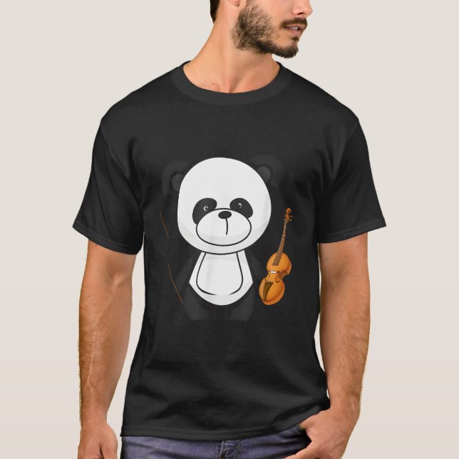 Panda Pluting Violin T Shirt (Framsida)