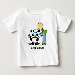 Panda pojke 1:a födelsedagen t shirt