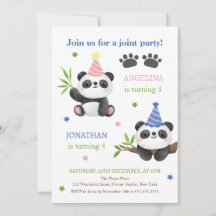 Panda Pojke och Flicka Gemensam Födelsedag
