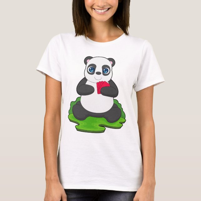 Panda Poker Poker cards Card game T Shirt (Framsida)