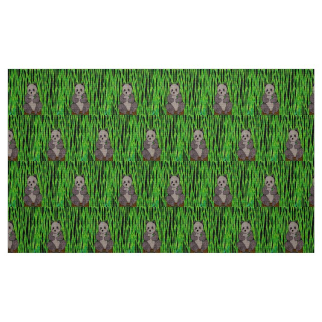 Panda - polyester vävd tyget tyg (Fat Quarter)