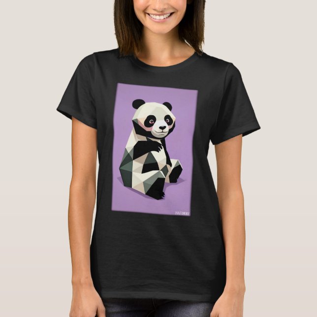 Panda Polygon Vild Panda Bear Vild Zoo Animal T Shirt (Framsida)