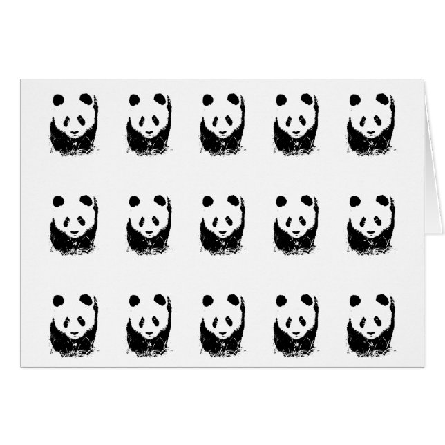 Panda Pop Art Hälsningskort (Framsidan Horizontal)