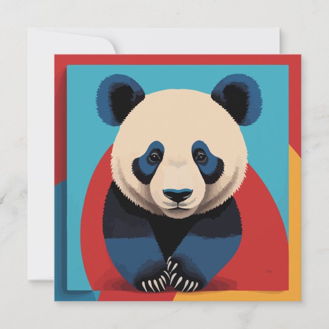 Panda pop-art kort (Framsida)