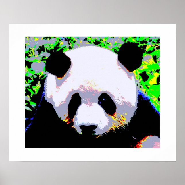 Panda Pop Art Poster Skriv ut - Panda Poster (Framsidan)