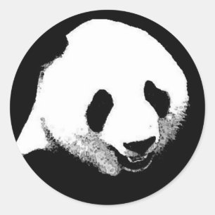 Panda Pop Art Runt Klistermärke