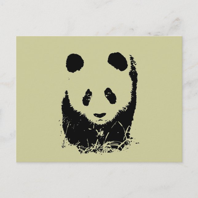 Panda Pop Art Vykort (Framsida)