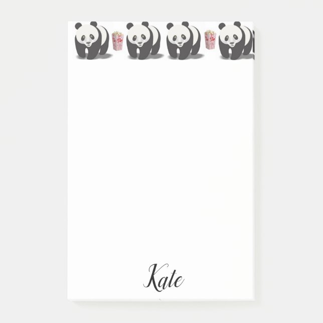Panda Popcorn Post-it Block (Framsida)