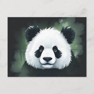 Panda-porträtt i en lugn dimmig atmosfär vykort