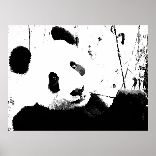 Panda Poster - Black & White Panda Ansikte (Framsidan)