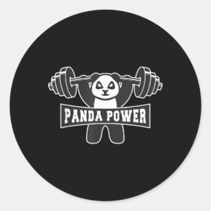 Panda Power Workout Panda Gym Runt Klistermärke