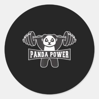Panda Power Workout Panda Gym Runt Klistermärke