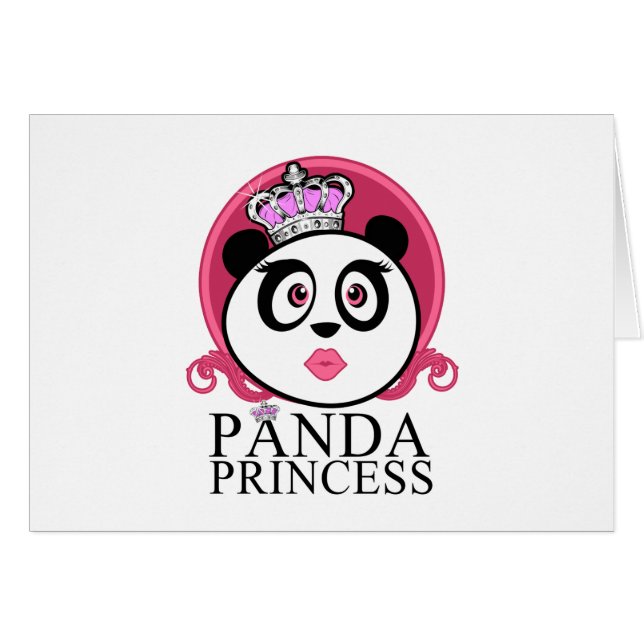 Panda Princess Hälsningskort (Framsidan Horizontal)