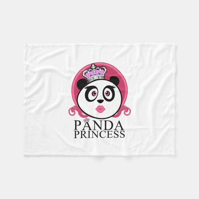 Panda prinsessa Söt panda drottning krona Fleecefilt (Framsidan (Horisontell))