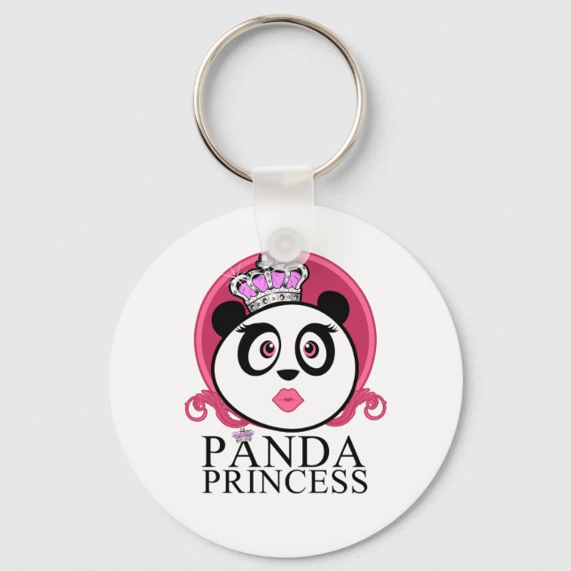 Panda prinsessa söt panda drottning krona nyckelring (Framsida)