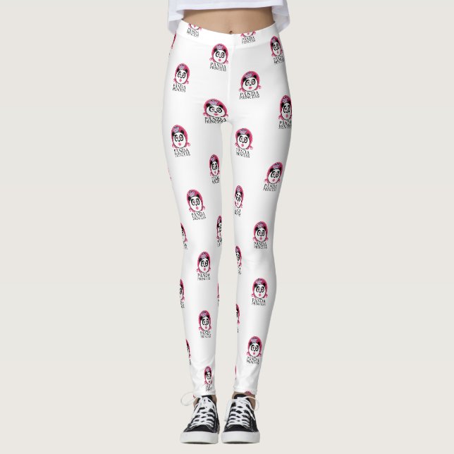 Panda prinsessa Söt Panda Drottning Leggings (Framsida)