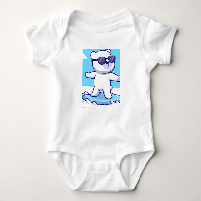 Panda Print Baby-bodykostdräkt T Shirt (Framsida)