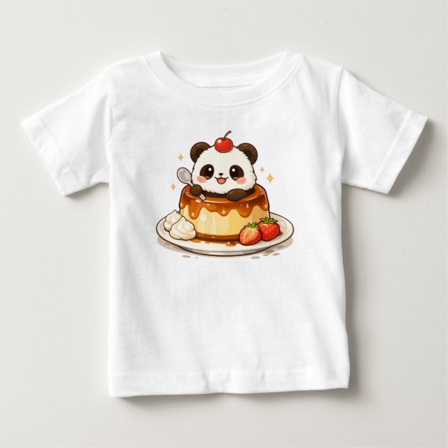 Panda Pudding Delight T Shirt (Framsida)