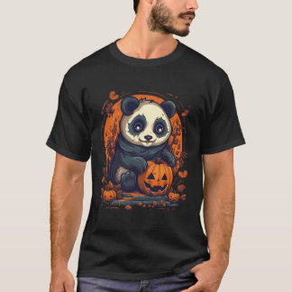 Panda Pumpkin Panda Halloween T Shirt