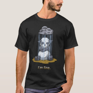 Panda Raincloud - I-förmiddagbra - mörk T-tröja T Shirt