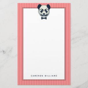 Panda Rand Lägg till ditt namn Brevpapper