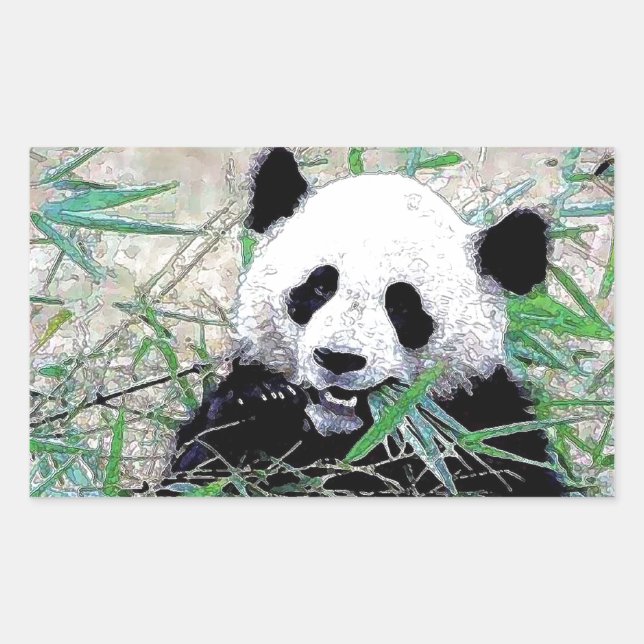 Panda Rektangulärt Klistermärke (Framsida)