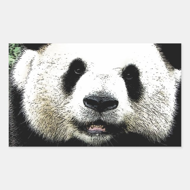 Panda Rektangulärt Klistermärke (Framsida)